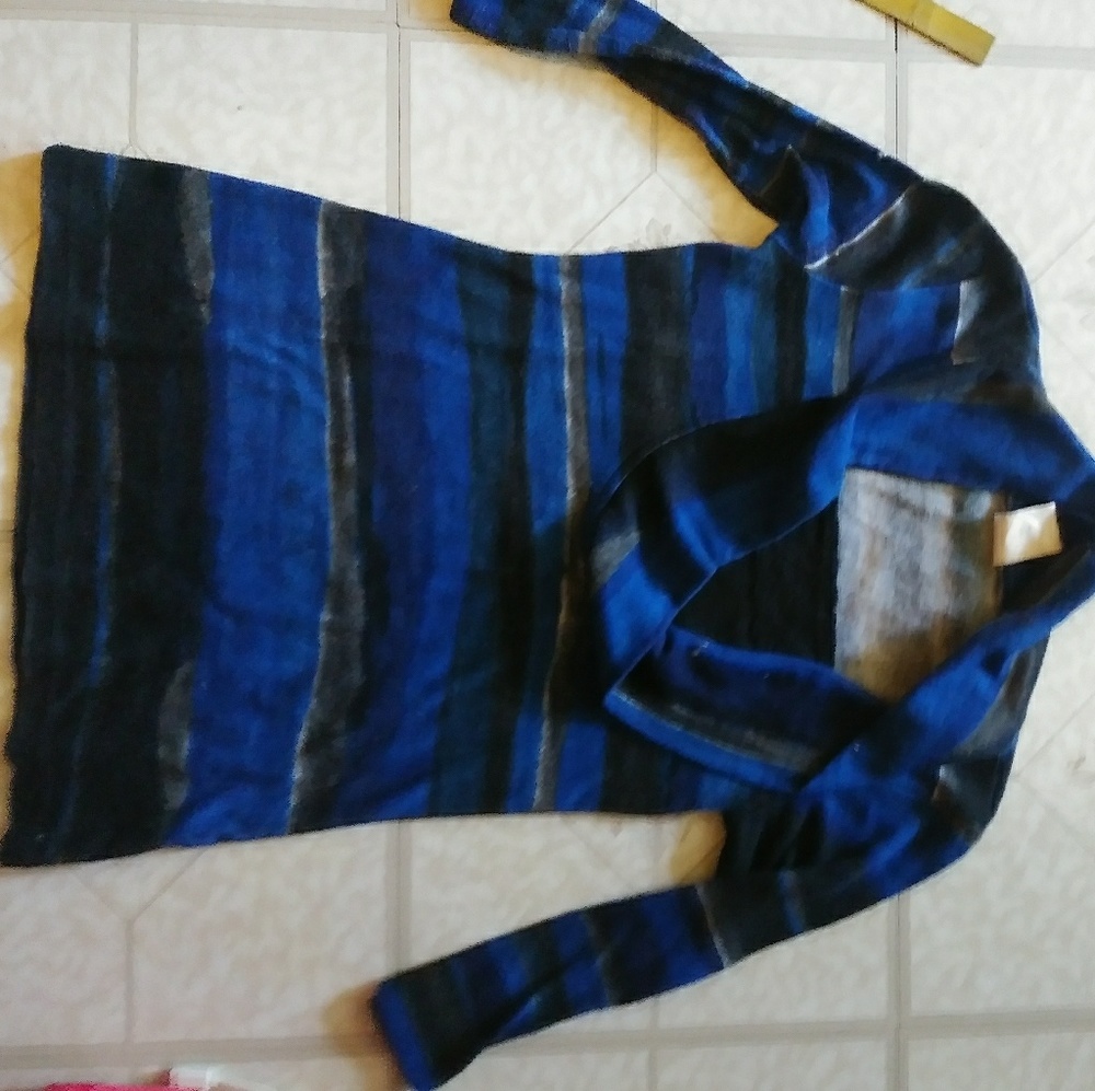 Blue fall sweatered thick fabric